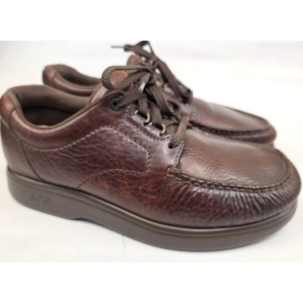 SAS Bout Time (7.5 M) Shoes Mens Burgundy Leather USA Walking Sneakers